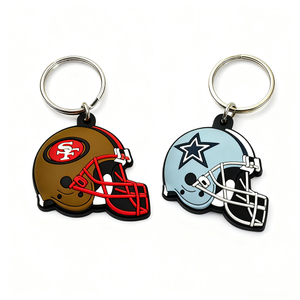 China Factory Manufacturer OEM Key Rings Hotel Key Tag Campaign Promotional Key Tags Custom 3D PVC Rubber Helmet Keychains
