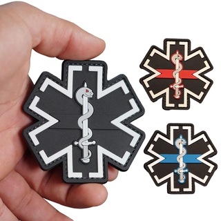 MEDIC Tactical Rubber Rescue Snack Patches Medical MED EMT PARAMEDIC Emblem PVC Rubber Badges
