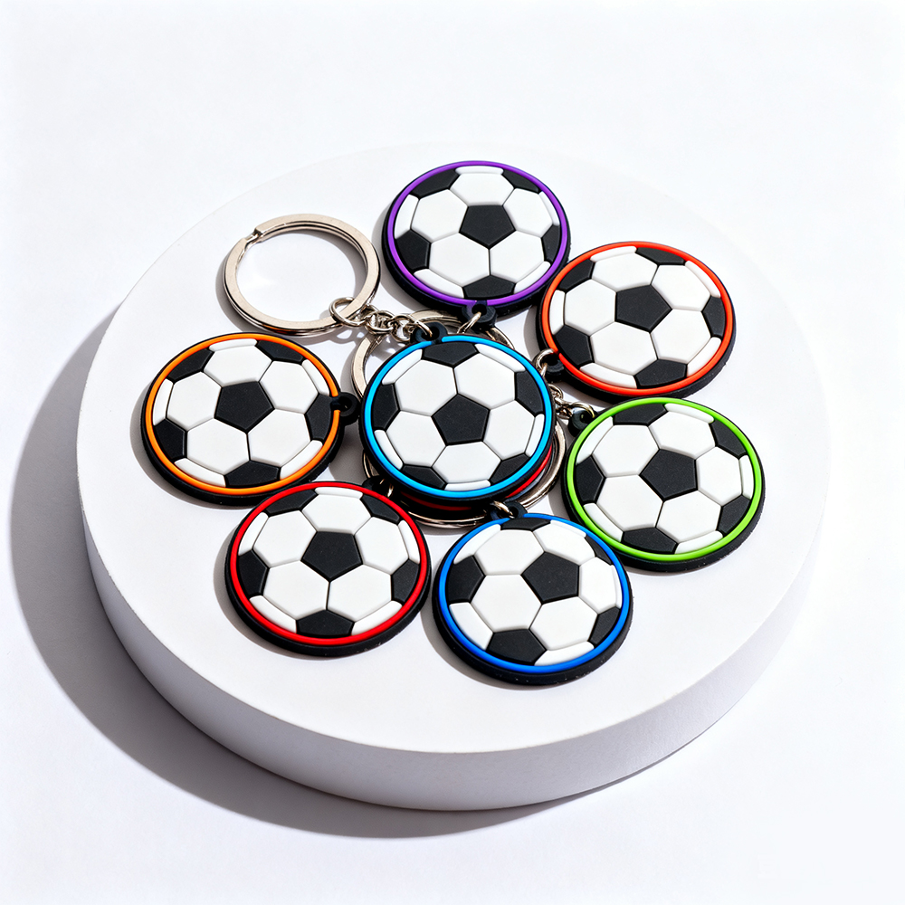 Personalized Soft PVC Anime Key Chain 3D Silicone Rubber PVC Football Keychain for Promotion Gift Key Chain