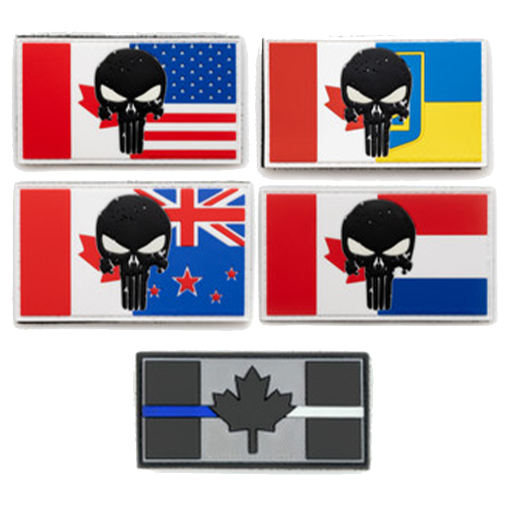 PVC Patches Custom Canada Tactical 3D/2D Rubber Debossed Design Garment Soft Silicone Rubber Label Flag K9 Patches for Clothing