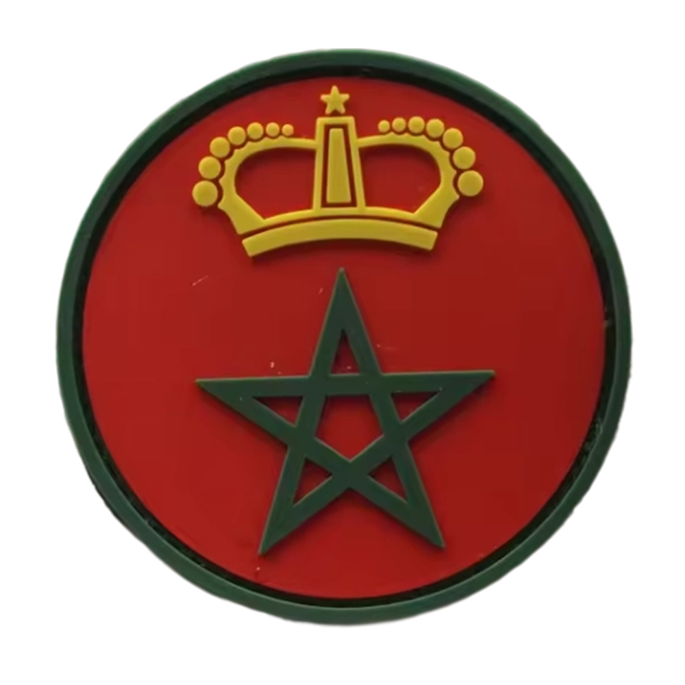 Custom 3D Soft Rubber PVC Silicone Embossed Royal Moroccan Air Force PVC Patches Tag logo for Clothing Transparent PVC Patch
