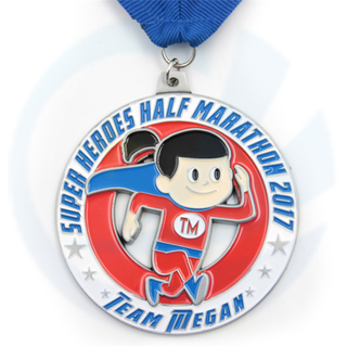 Super heroes Children fun half marathon medal custom supplier