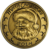 Santa Christmas Metal Laser Engrave Gold Coins 