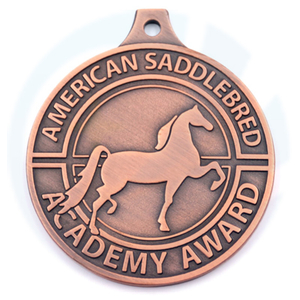 Personalized custom matt copper horse Equestrian horsemanship medal