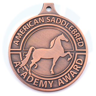 Personalized custom matt copper horse Equestrian horsemanship medal