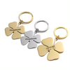 Gold Silver Four-Leaf Clover Metal Keychains