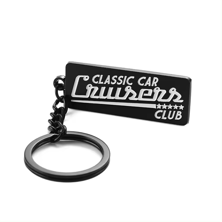 De Pistola Real Black Car Metal Keychain