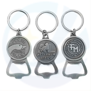 Engraveable Logo Metal Custom Keyholder Key Ring Beer Key Chain Bottle Opener 
