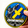Swedish Aerial Wing PVC Patch Custom 3D Rubber Badge with Hook Loop Backing
