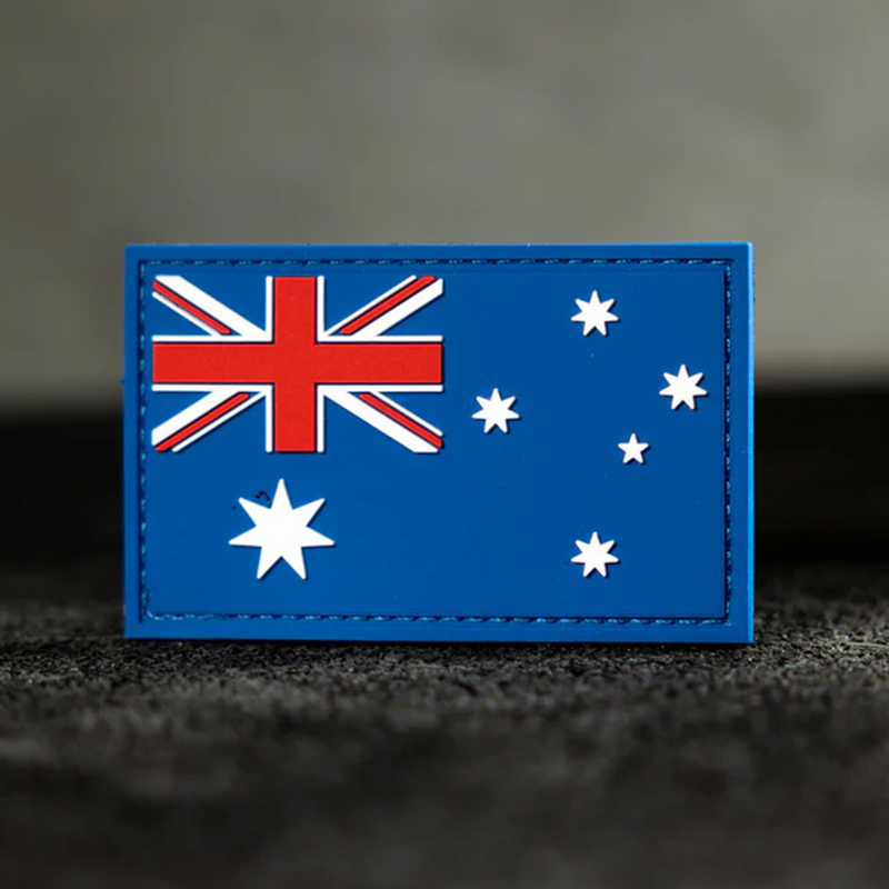 Custom Australia Flag PVC Velcro Patch – Durable 3D Rubber Emblem for Backpack Jacket Hat Decoration