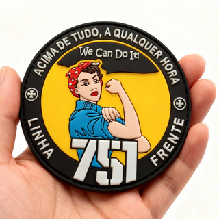 Personalized Portugal 751 Team Linha Frente Can We Do It 3D Soft PVC Rubber Patch Durable Hook and Loop Emblem