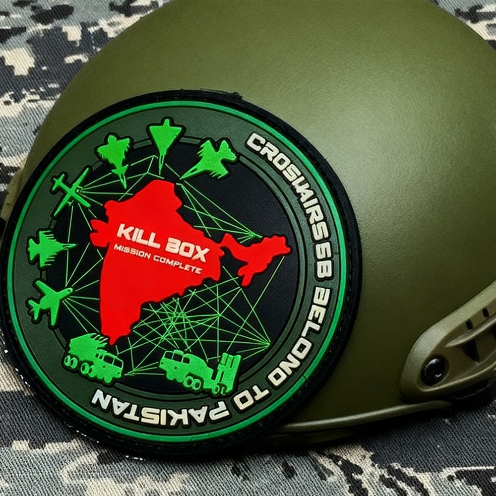 Custom Indian Aviation Wing PVC Patch 3D Rubber Hook Loop Badge