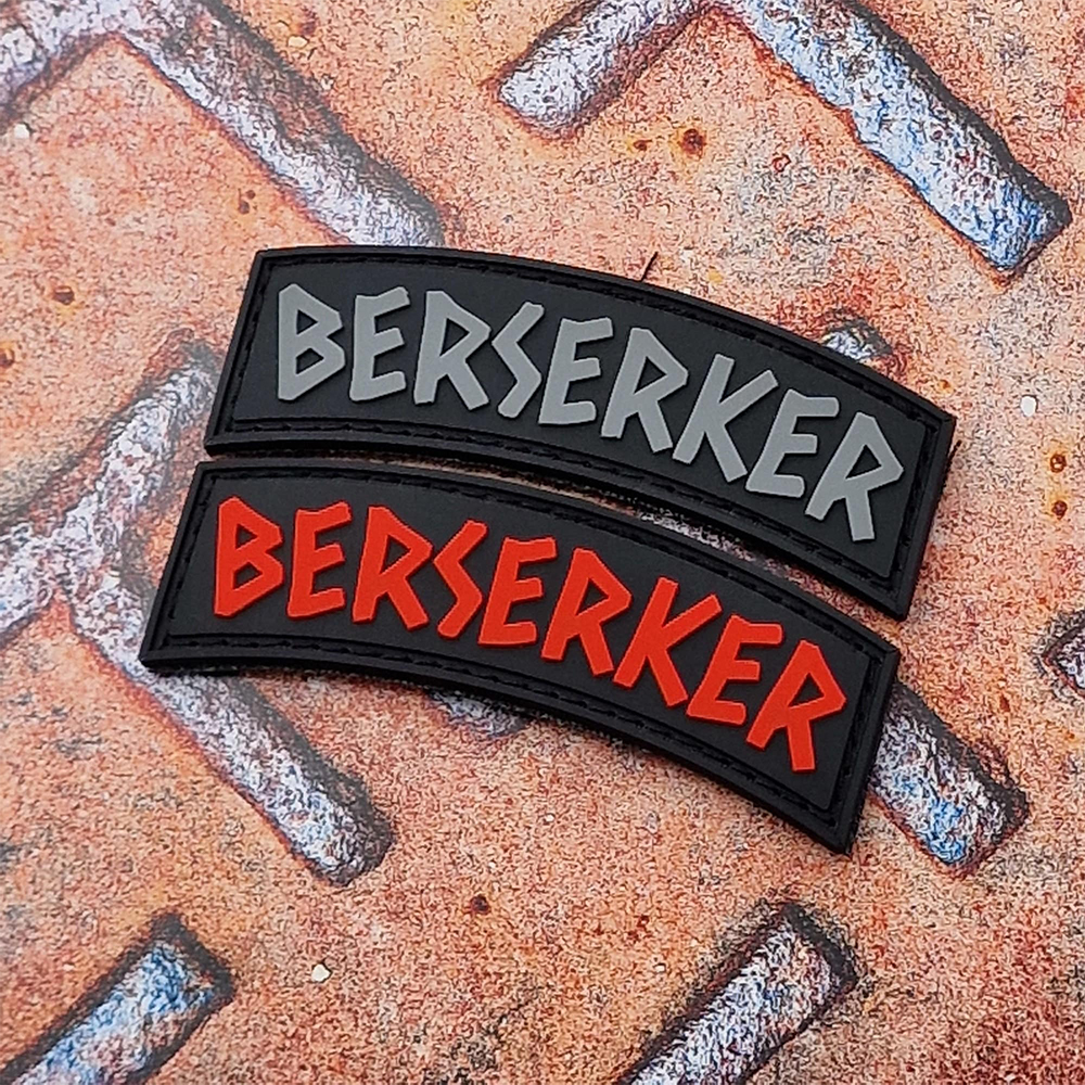 Viking Berserker Norse Tab Patch Durable PVC Rubber Badge Hook Backing Custom Gear Decoration