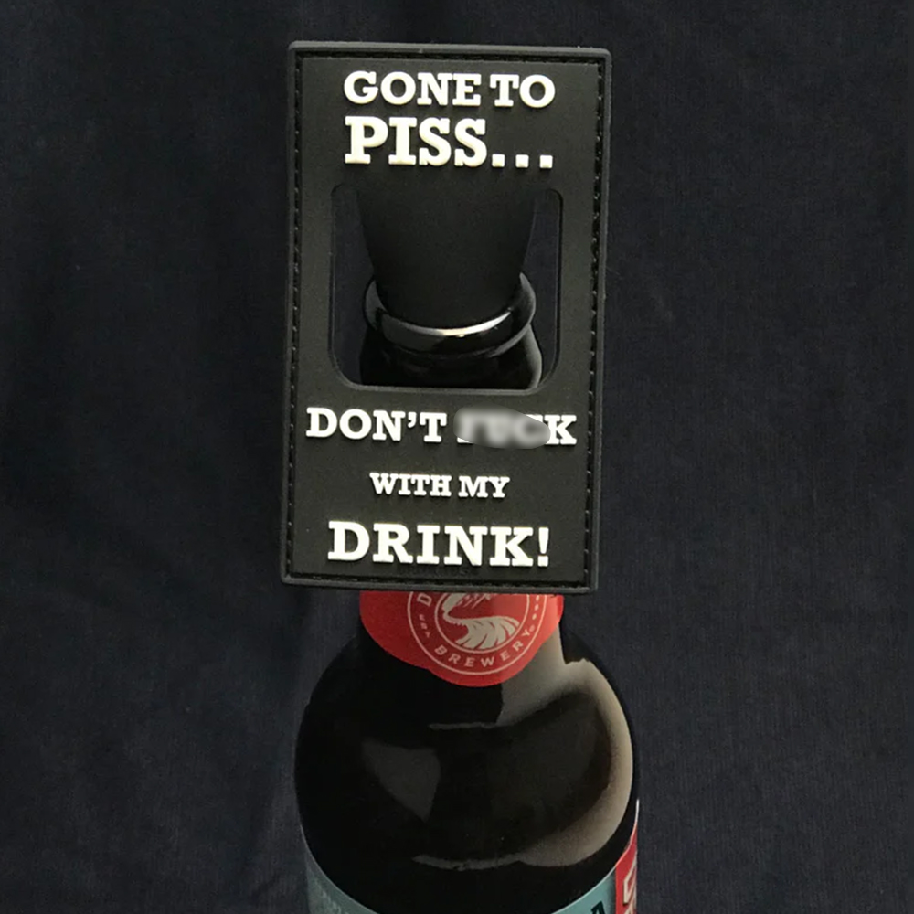 Funny Don't Move With My Drink PVC Patch Custom Soft Rubber Morale Patch Hook and Loop Backing for Bags and Jackets