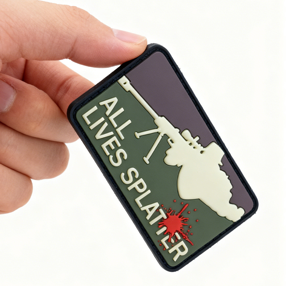 Funny All Lives Splatter PVC Patch – 3D Rubber Hook Loop Badge for Outdoor Packs EDC Gear Accessories