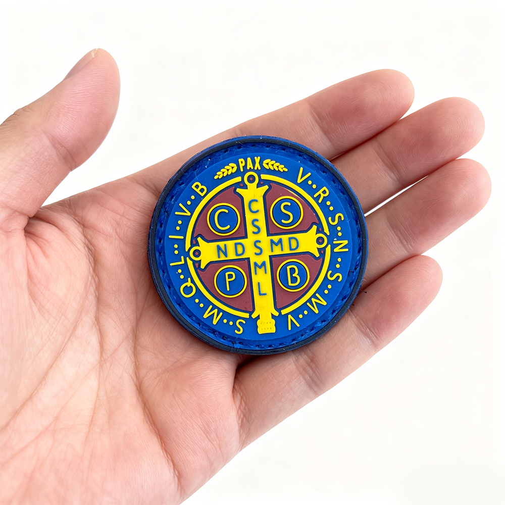 Personalized Saint Benedict Medal Custom Design Metal or PVC Keychain Pendant Religious Token