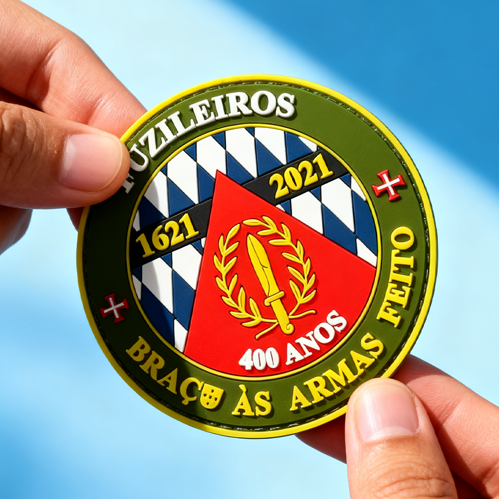 Custom Marine Corps 400th Anniversary PVC Patch 3D Soft Rubber Emblem with Hook and Loop Backing