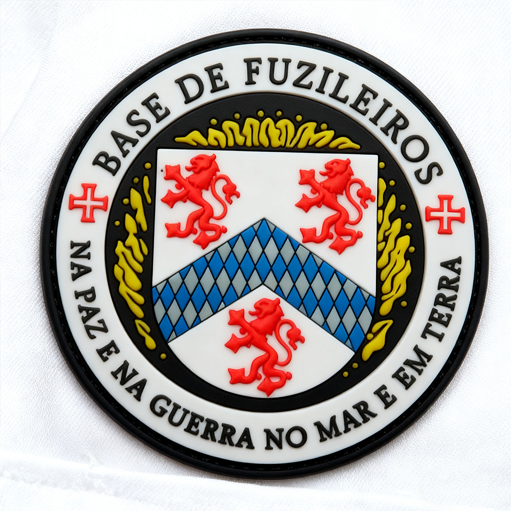 Custom Brazilian Marine Base Soft PVC Patch 3D Embossed Rubber Emblem with Hook and Loop Backing