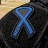 Blue Ribbon Shape PVC Patch Custom Soft Rubber Patch Durable PVC Emblem Unique Blue Ribbon Badge for Clothing Bags Accessories