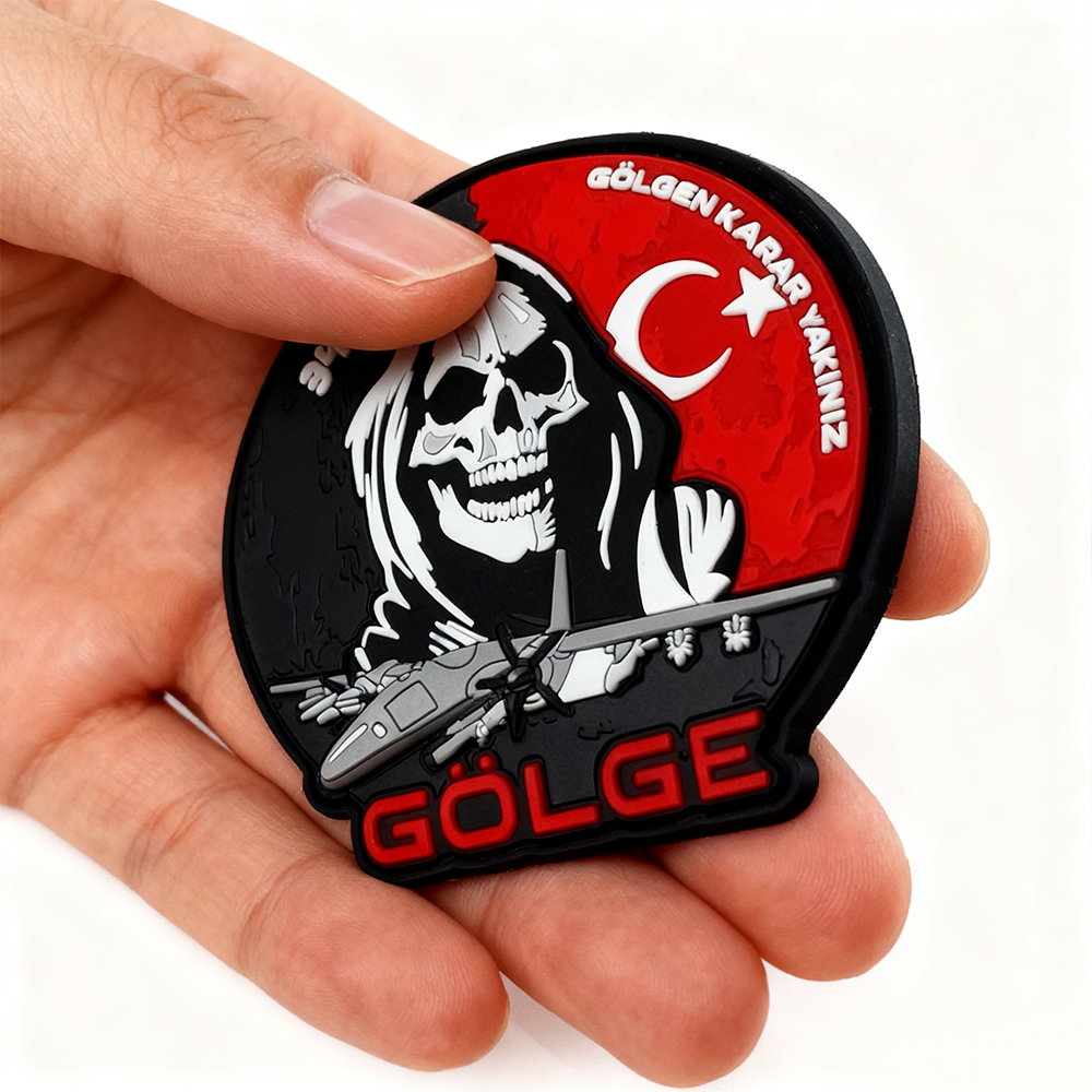 Turkish Reaper Wings Aviation PVC Patch – Fighter Jet 3D Rubber Emblem
