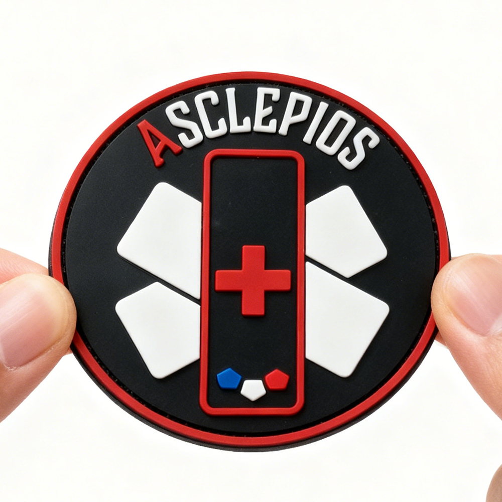 Custom Medical Bandage Style PVC Patch Soft Rubber First Aid Label with Hook Loop for Gear Bags Clothing