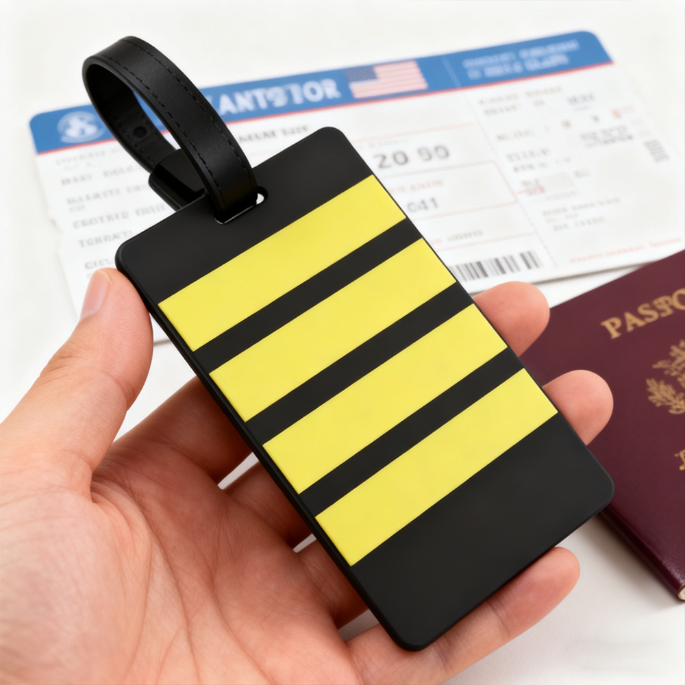 New PVC Pilot Luggage Tag 3D Soft Country Name Printed Luggage Bag Name Tag Travel Accessory Suitcase ID Tags