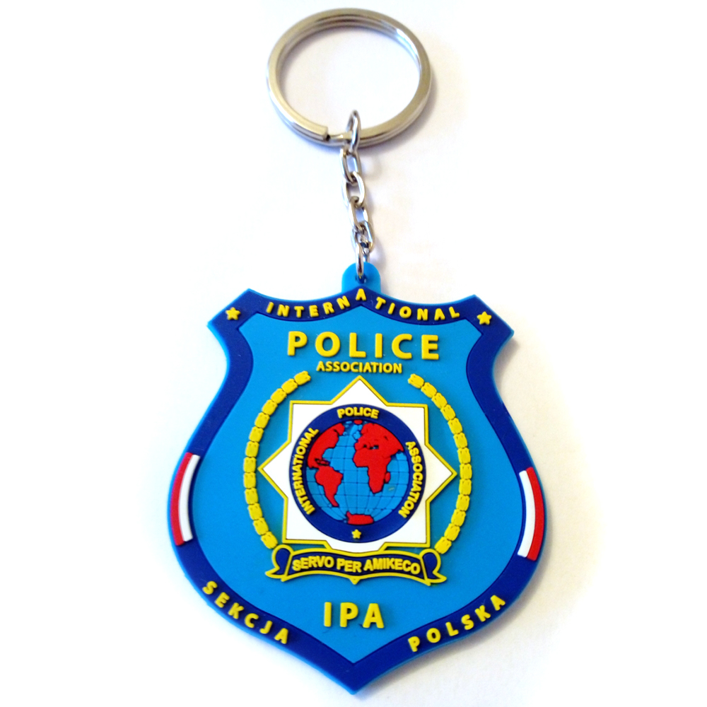 Custom Soft PVC Security Team Keychain Personalized 2D 3D Rubber Logo Keyring for Promotional Gifts