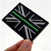 Custom UK Flag Thin Line PVC Patch Soft Rubber 3D Embossed Label Hook and Loop Backing for Outdoor Gear Backpacks and Jackets