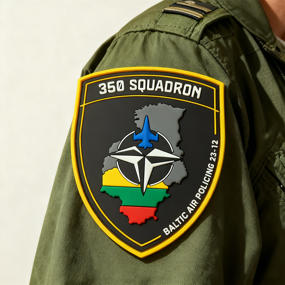 Baltic Shield PVC Patch – Air Patrol Themed 3D Rubber Emblem, Durable Hook & Loop Backing