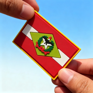 Custom Santa Catarina State Flag Rubber Patch Soft PVC Emblem with Hook and Loop Backing for Bags Jackets and Gifts