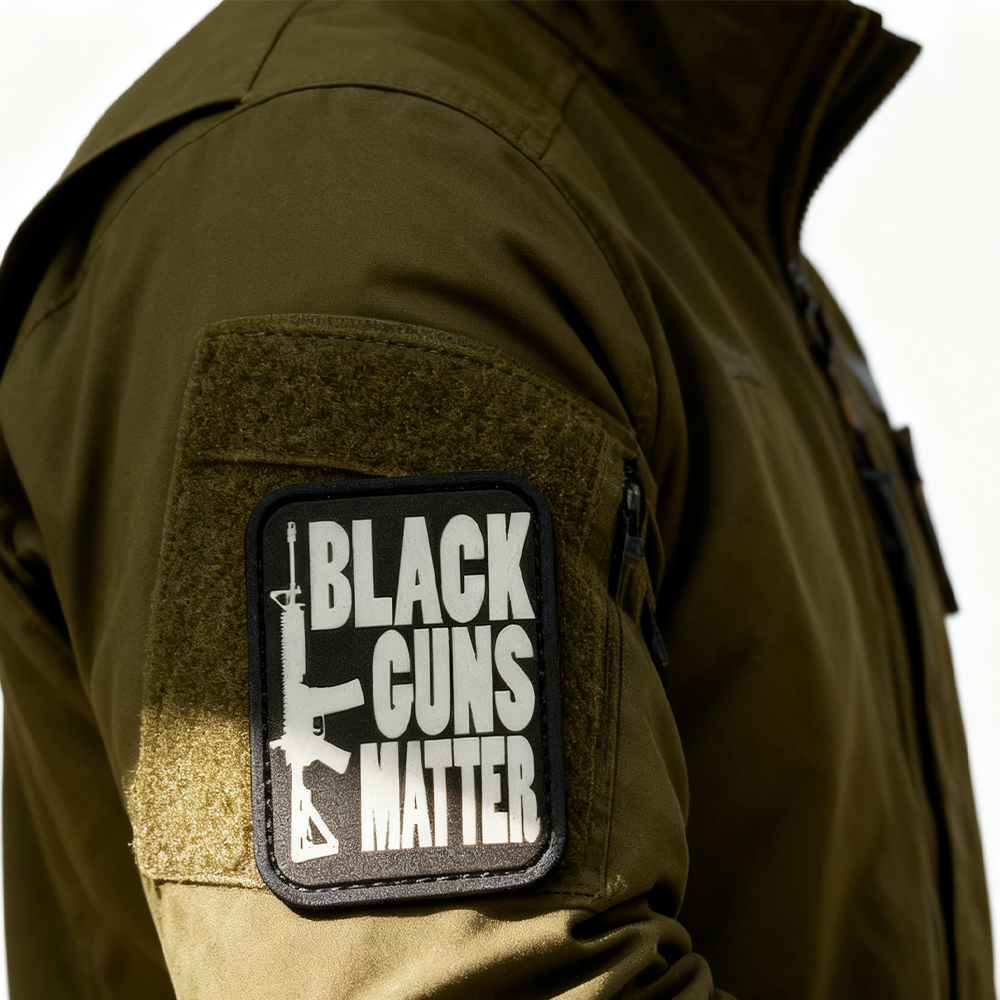 Custom Black Guns Matter PVC Patch 3D Rubber Morale Patch Hook and Loop for Jackets Bags and Collectors