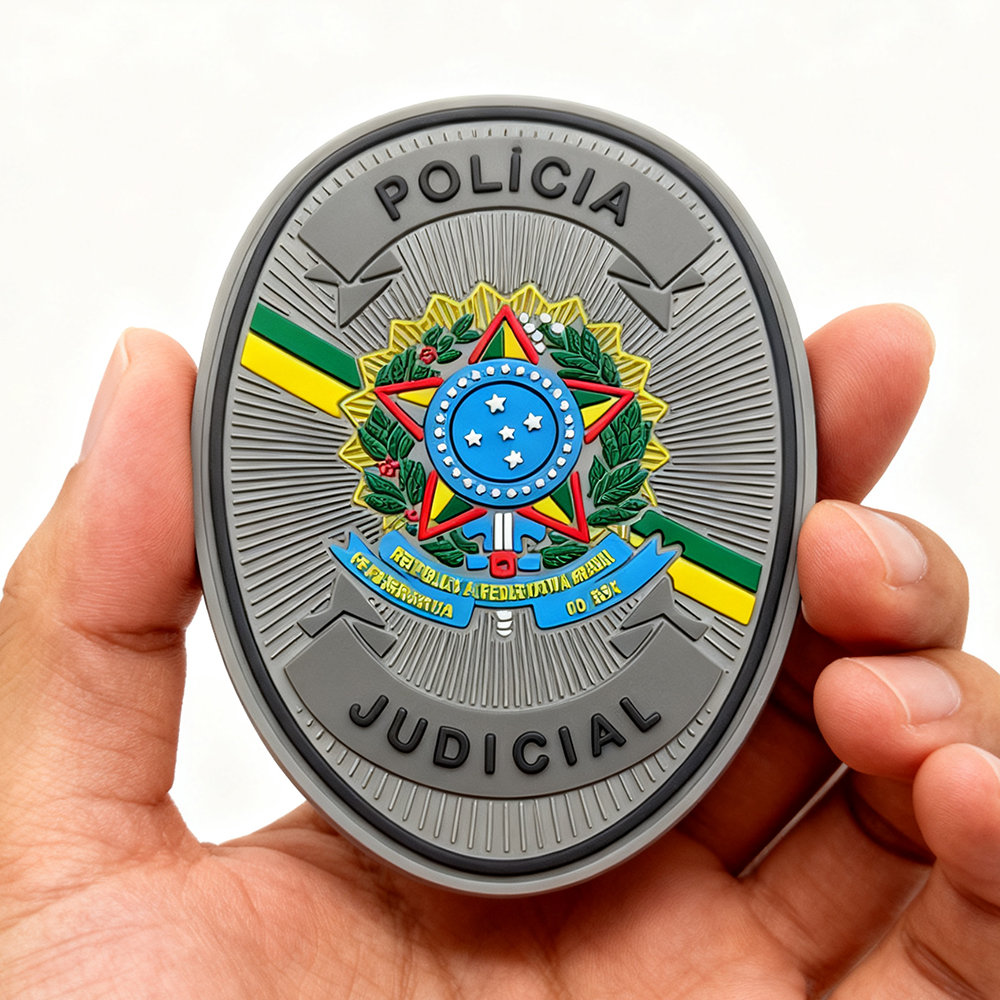 Custom 3D Rubber Patch Funny Judicial Style Drunk Design Soft PVC Patch with Hook and Loop for Jackets Bags