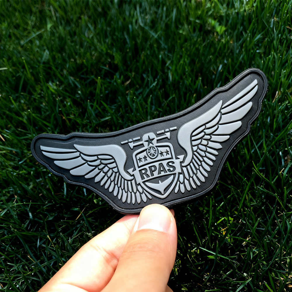 Custom Brazil Emblem Monochrome PVC Patch with Velcro Minimalist Rubber Flag Patch for Bags and Jackets