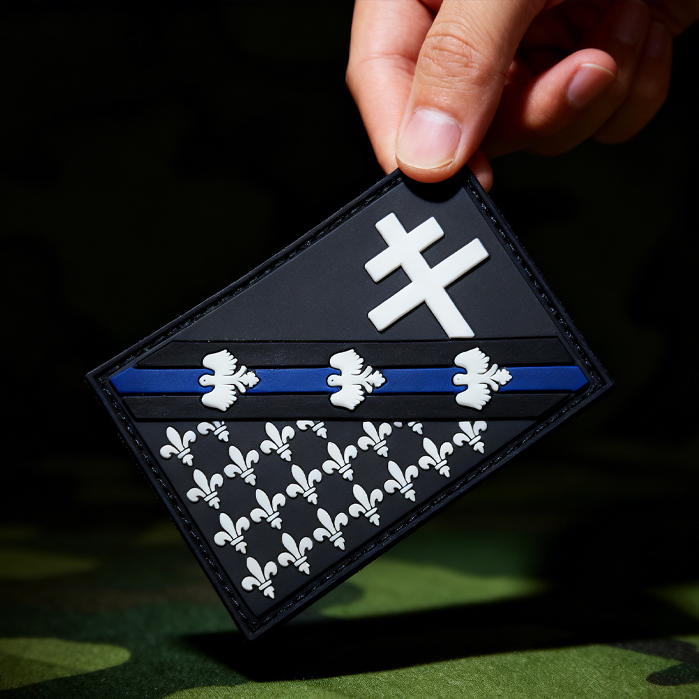 French Regional Patch Lorraine PVC Rubber Emblem Custom Soft Badge Collectible Region Symbol Durable Hook Loop Patch for Bags Clothing Gear