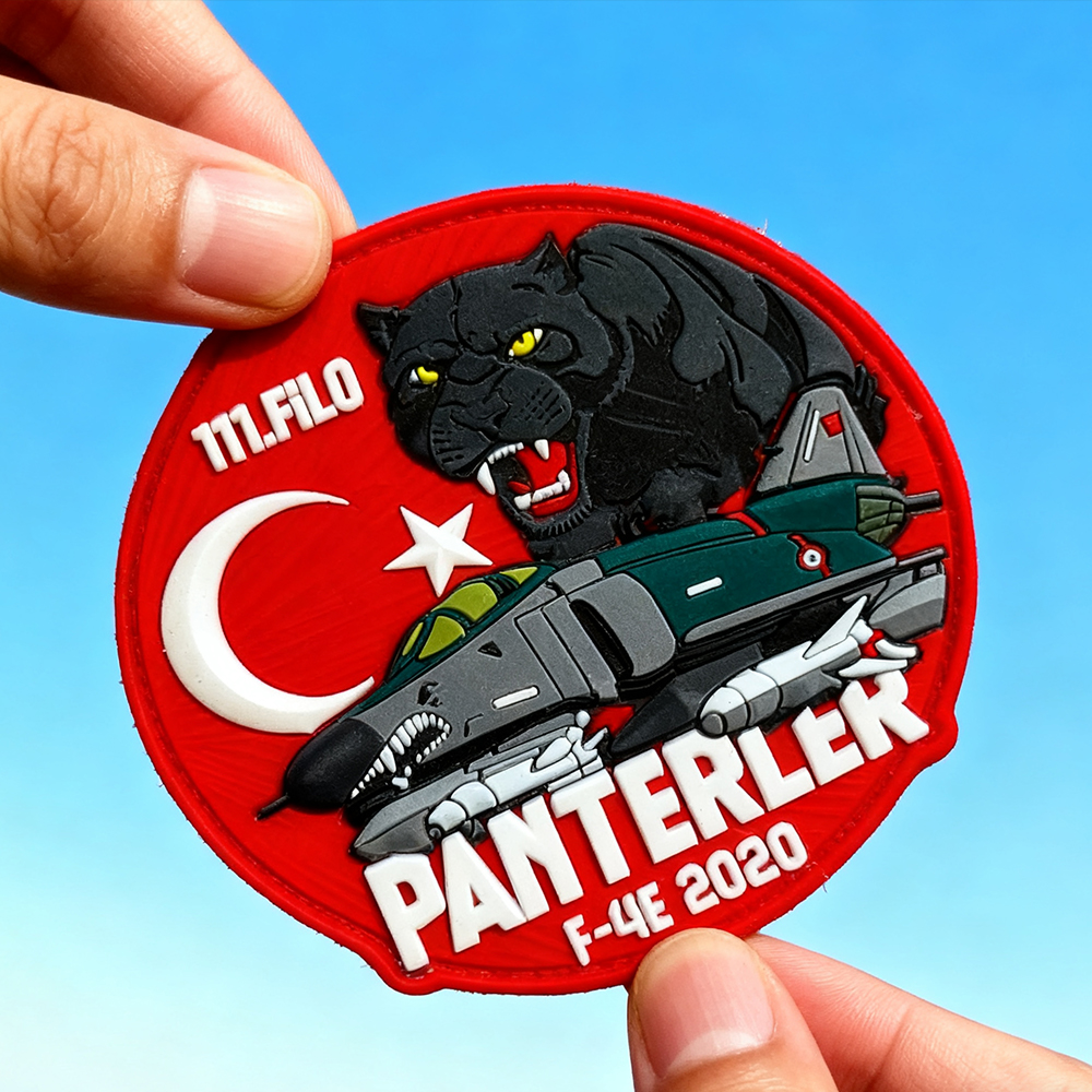 Custom Turkey Panthers PVC Patch 3D Soft Rubber Badge with Hook Backing for Jackets Bags Gear