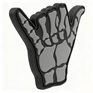 Dead Shaka PVC Patch 3D Rubber Hook Back Badge for Gear Bags Jackets