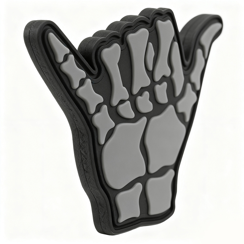 Dead Shaka PVC Patch 3D Rubber Hook Back Badge for Gear Bags Jackets