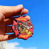 Custom Firefighter Double Sided Soft PVC Rubber Keychain Personalized Logo Key Ring Promotional Souvenir Gift Key Holder