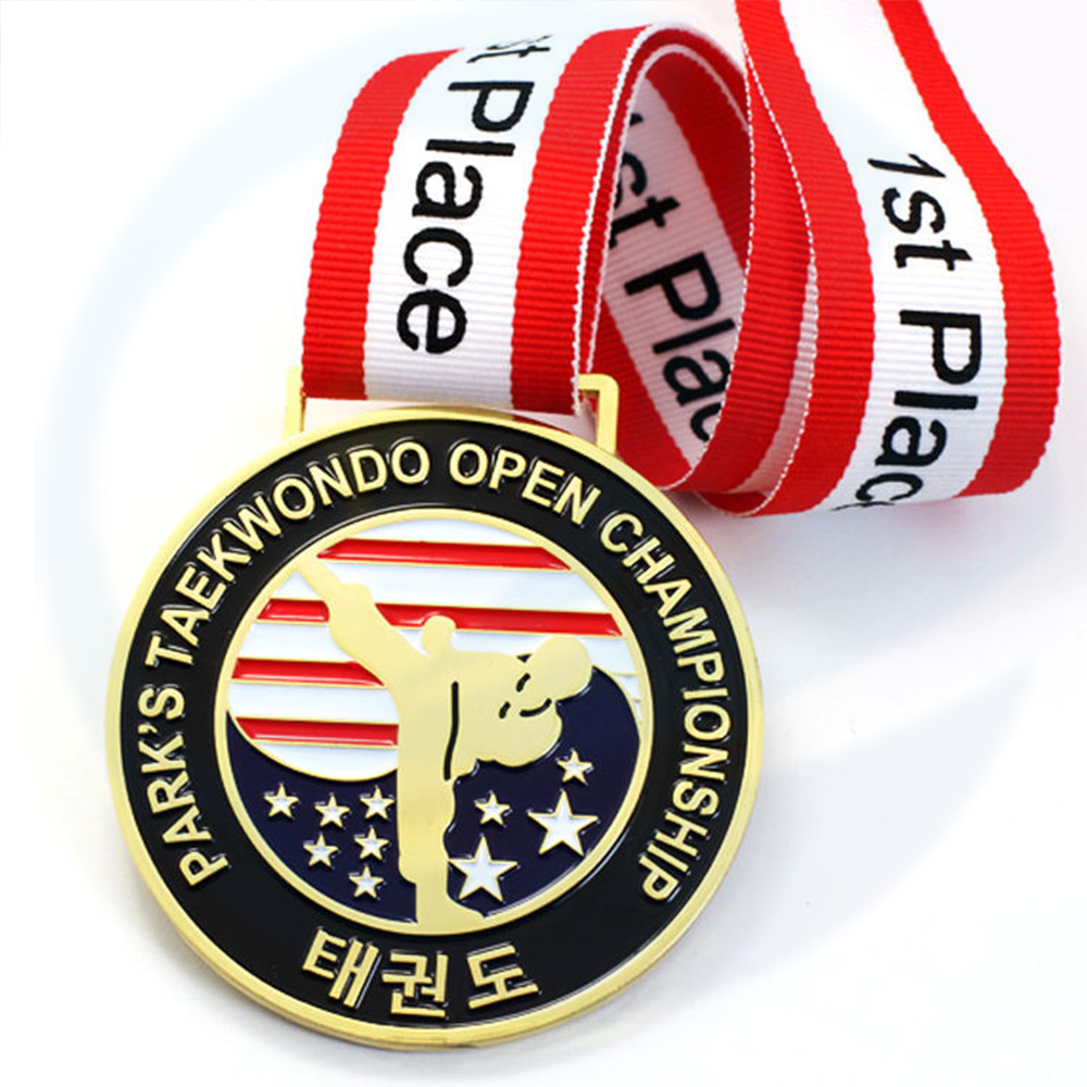 Manufacturer Custom 3D Gold Silver Bronze Zinc Alloy Metal Medalla Sport Medal Jiu Jitsu Judo Kung Fu Karate Taekwondo Medal