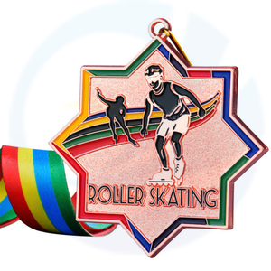 no minimum Custom Logo Ribbon Souvenir gold sport medal Metal Racing Skating Medals