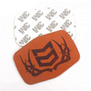 Personalized Design Custom Hot Stamping Logo Genuine Leather Jacket Patches with Adhesive Backing
