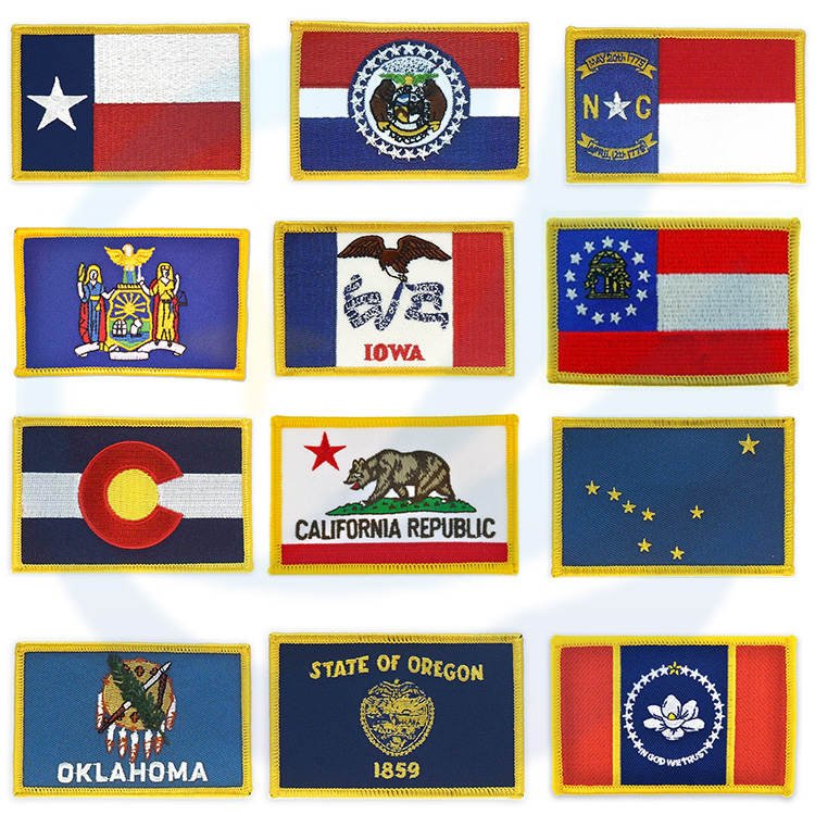 Customized Embroidered USA State Patches