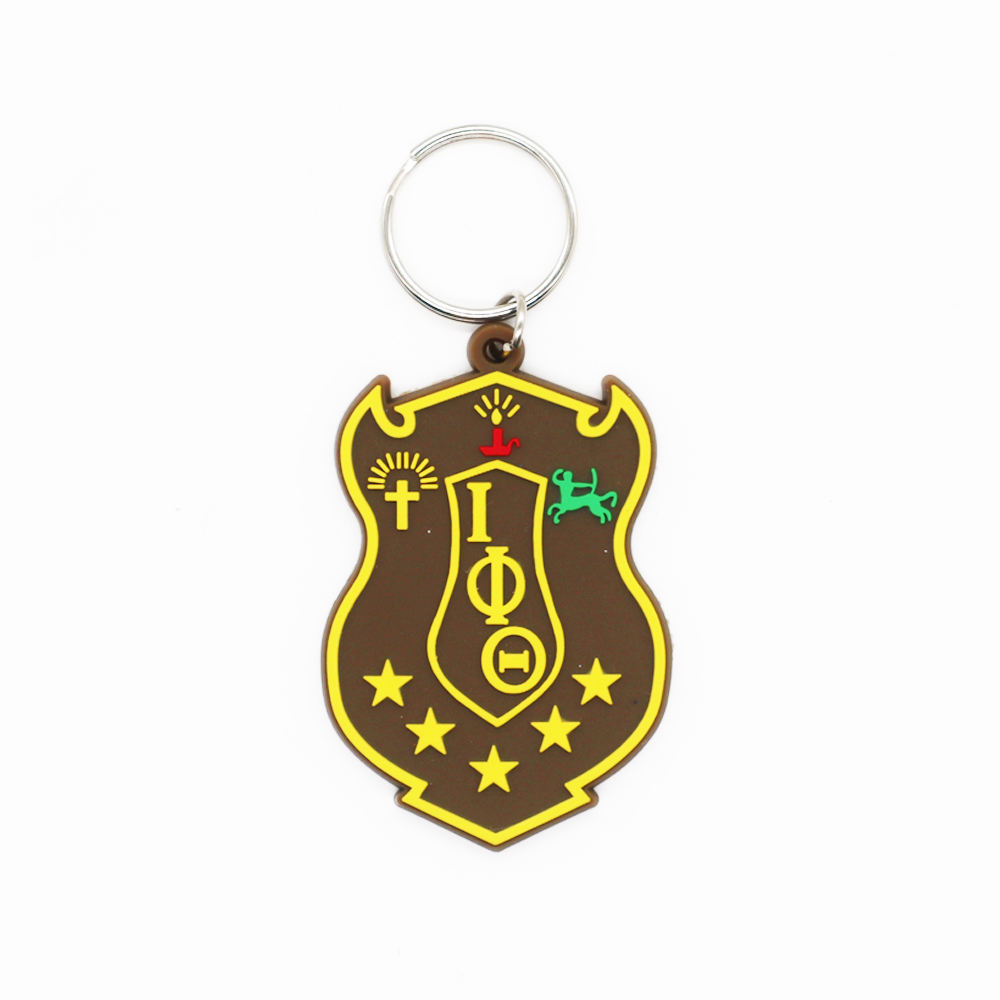OES Star Greek Letters PVC Keychain White Sorority Fraternity Gifts Rubber Key Chain