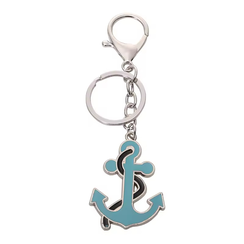 Sailboat Anchor Rudder Keychain 