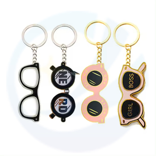 Custom Logo Girl Boss Pink Sunglasses Glasses Keychains Eyeglass Key Chain