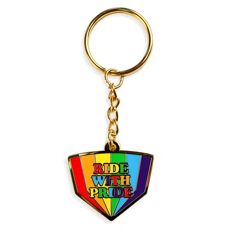 Gay Pride Key Ring Offset Printed Logo Metal Key Chain