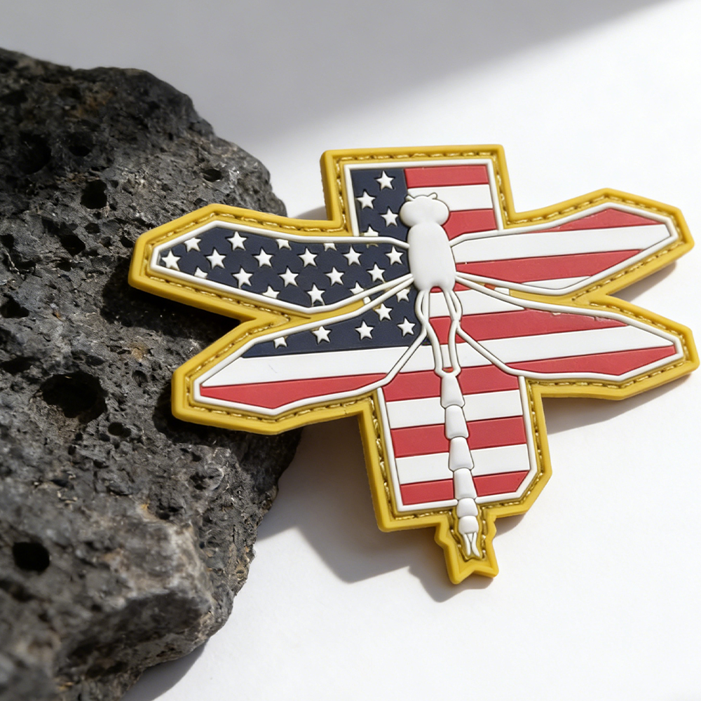 Strategic Logo Patch 3D PVC Dragonfly Hook and Loop Patches Outdoor Equipment Tactical Morale Badge Backpack Applique