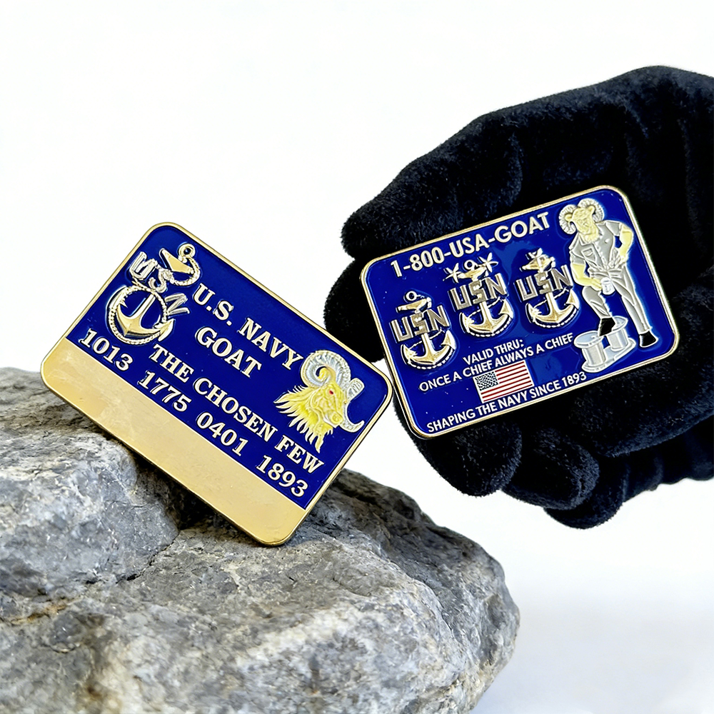 Personalized Credit Card Style Metal Coin for U.S. Navy Chief Petty Officer Class Custom Commemorative Coin