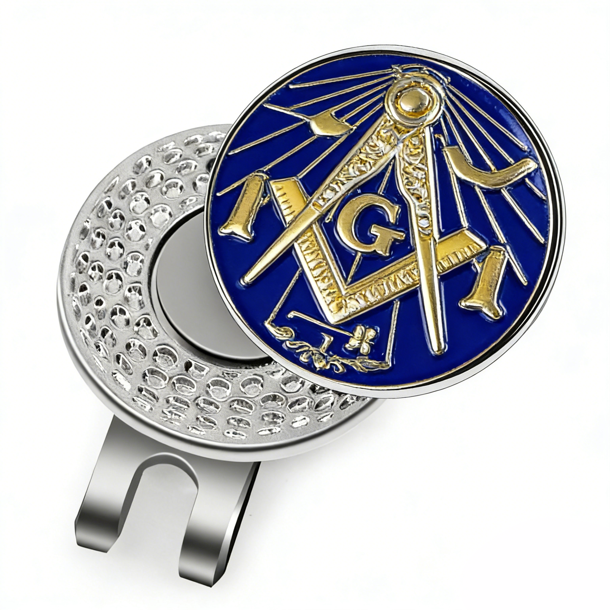 Masonic Magnetic Golf Ball Marker With Ball Cap Clip Custom Freemason Golf Marker Accessory for Hat and Visor