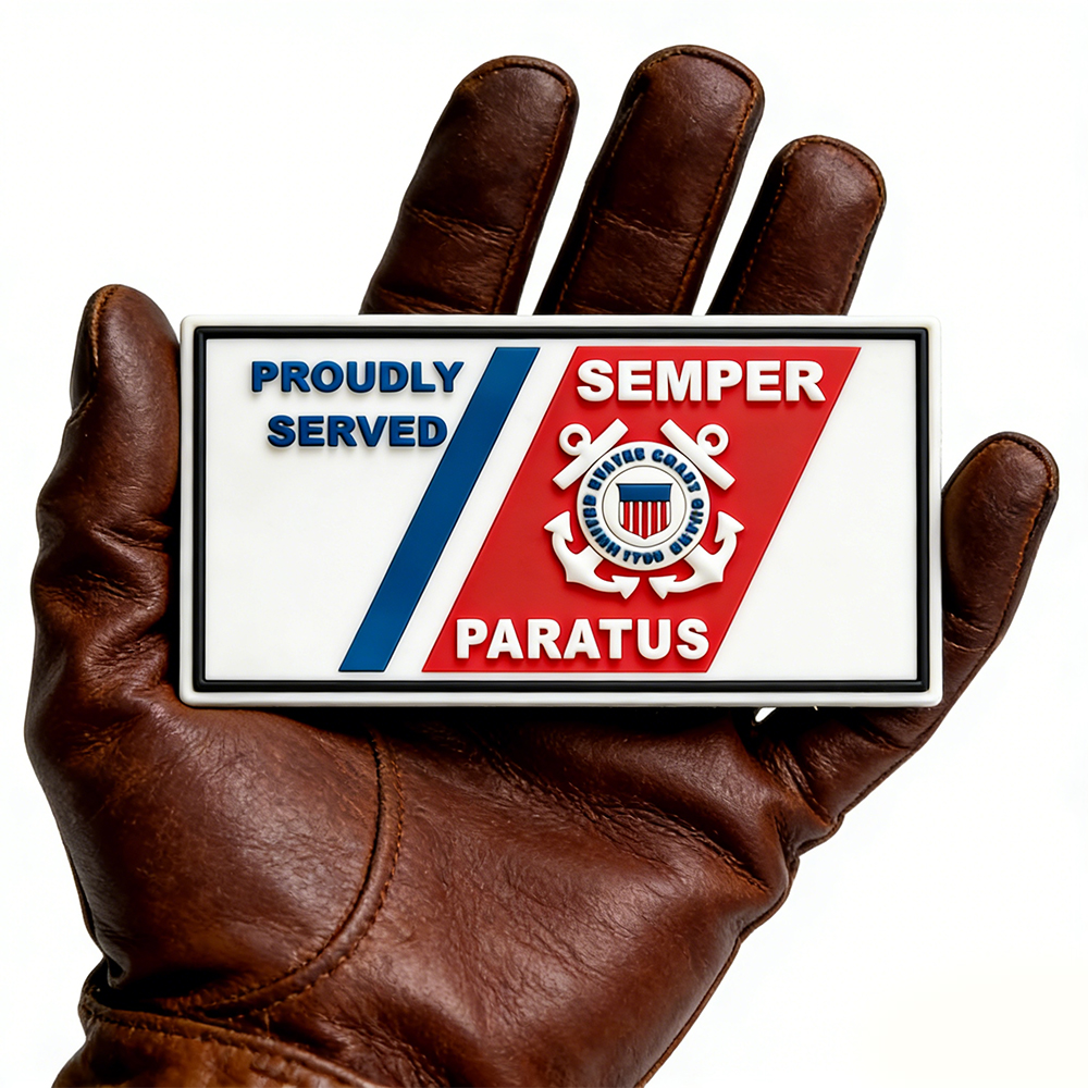 U.S. Coast Guard PVC Patch and Luggage Tag Custom Rubber Patch Durable Identification Tag for Bags Gear and Travel Use